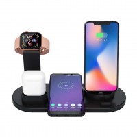 Qi Wireless Charger Stand For Iphone 11 Pro X XS MAX XR 8 Plus Fast Charging Dock Station for Apple Watch 4 3 2 1 Airpods